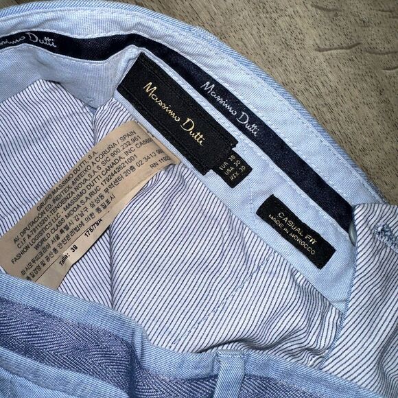 Massimo Dutti Men's Pants Size‎ 30 Blue Casual Fit Chino Cotton Blend MB - Picture 4 of 7